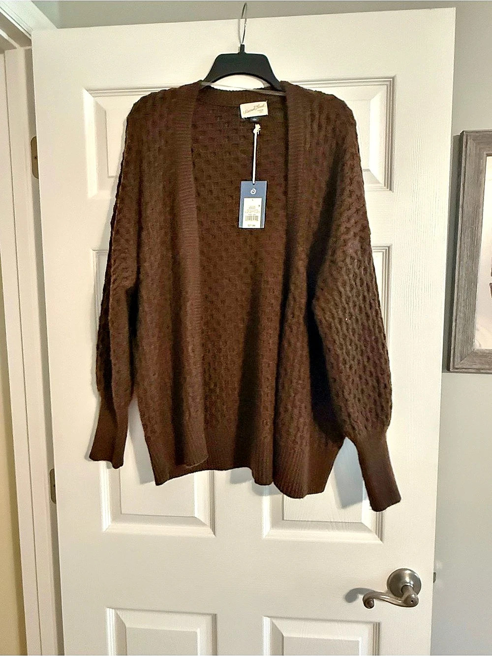 Universal Thread Women's Textured Brown Cardigan Sweater Large NWT